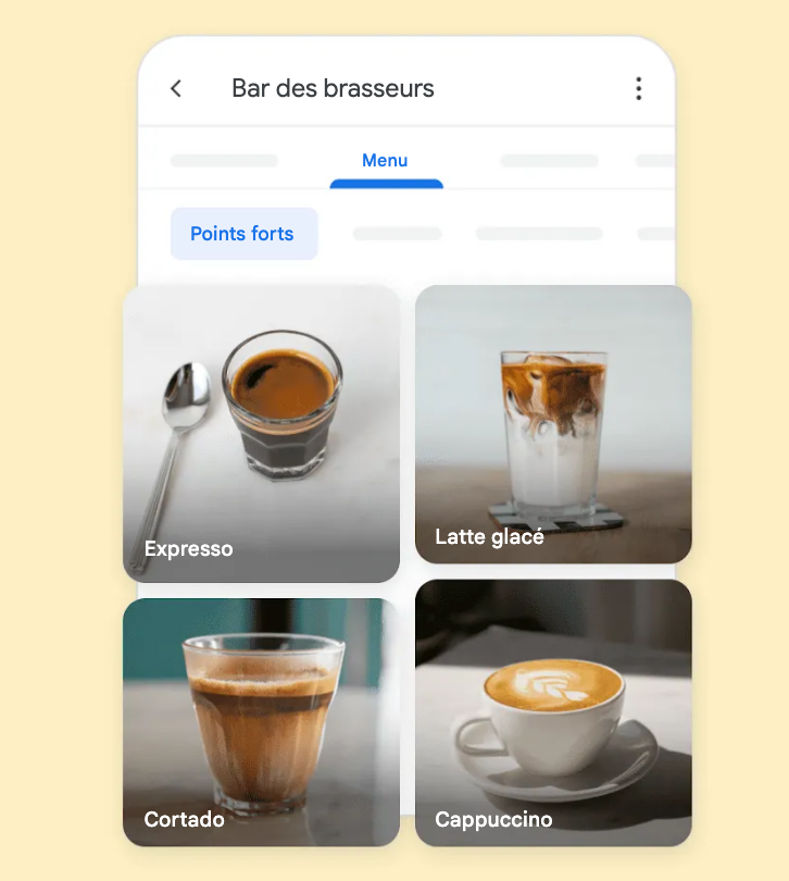Menu du restaurant mis en avant sur Google – photos de plats par Larus Lab