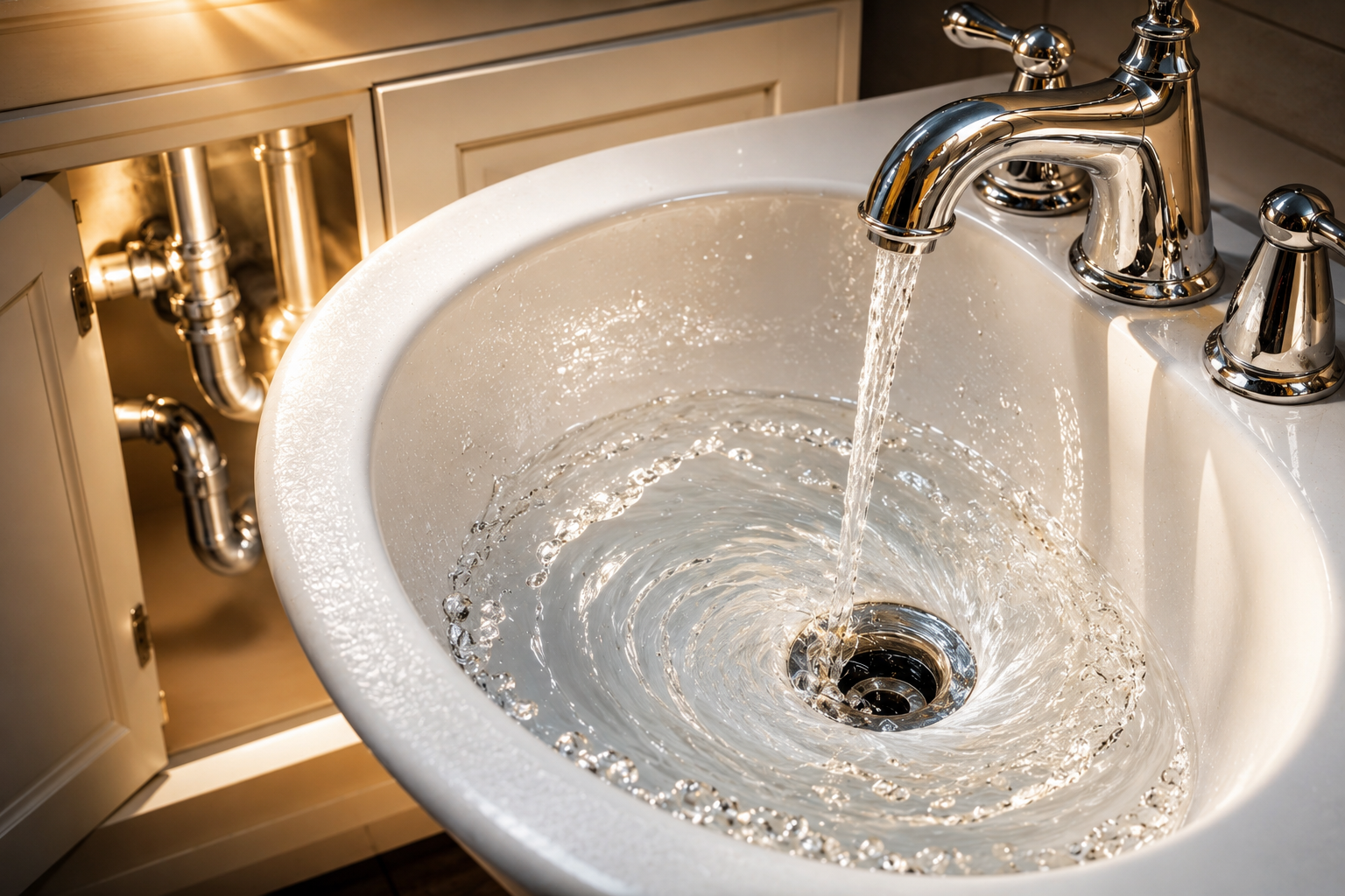 Après débouchage lavabo