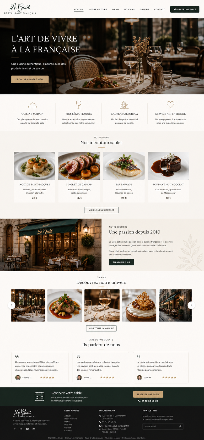 Aperçu du site et marketing local pour restaurant